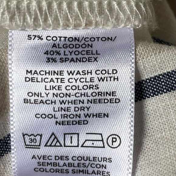 LOFT (New) Lightweight Linen Button Down Striped Collared Top (Size: Small - Picture 7 of 12